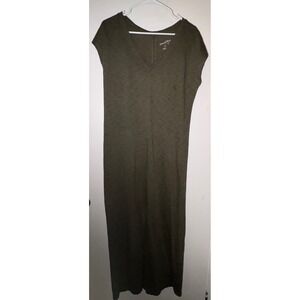 Universal Thread Olive Green Maxi Dress & Merona White Cardigan Set Womens XS